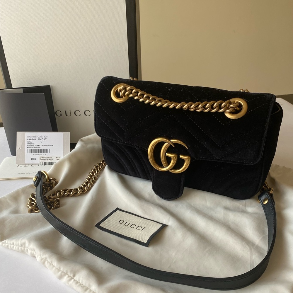 Gucci Velvet Medium GG Matelassé Handbag